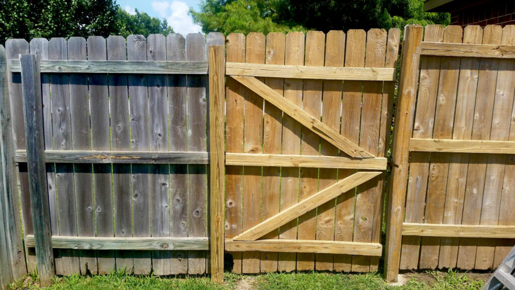 Pressure Washing a fence in San Jose, CA