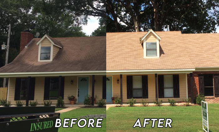 Before and after house washing in San Jose, CA, showing a dramatic exterior transformation.