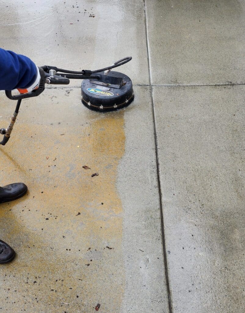 Driveway in Dublin after a deep cleaning removing oil stains.