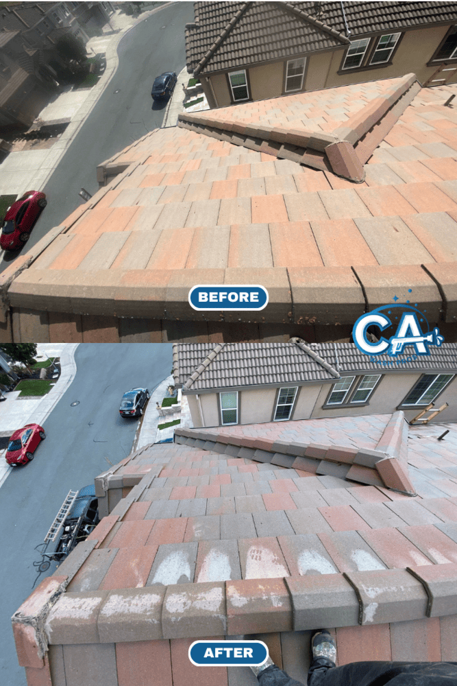 A home in Livermore with a freshly cleaned roof free of moss and algae.