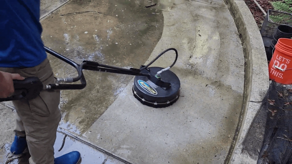 Surface cleaner used for driveway pressure washing.