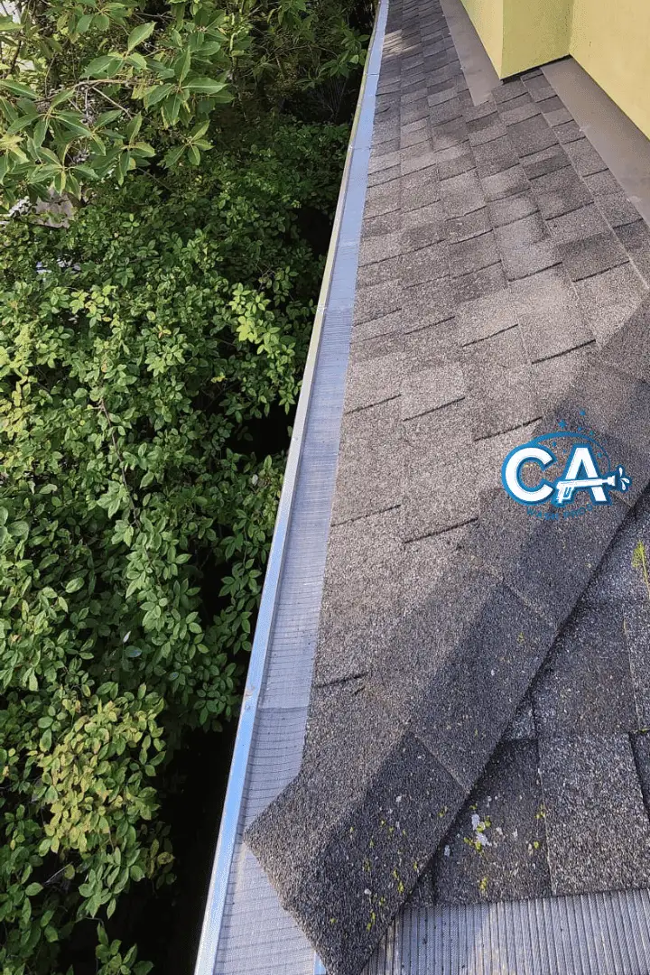 Gutter guards professionally installed by CA Wash Pros.