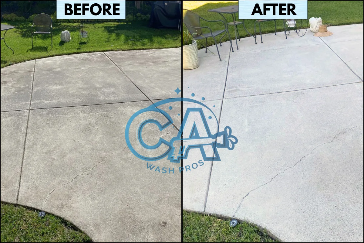 Results of CA Wash Pros pressure washing walkways in Fremont, CA.
