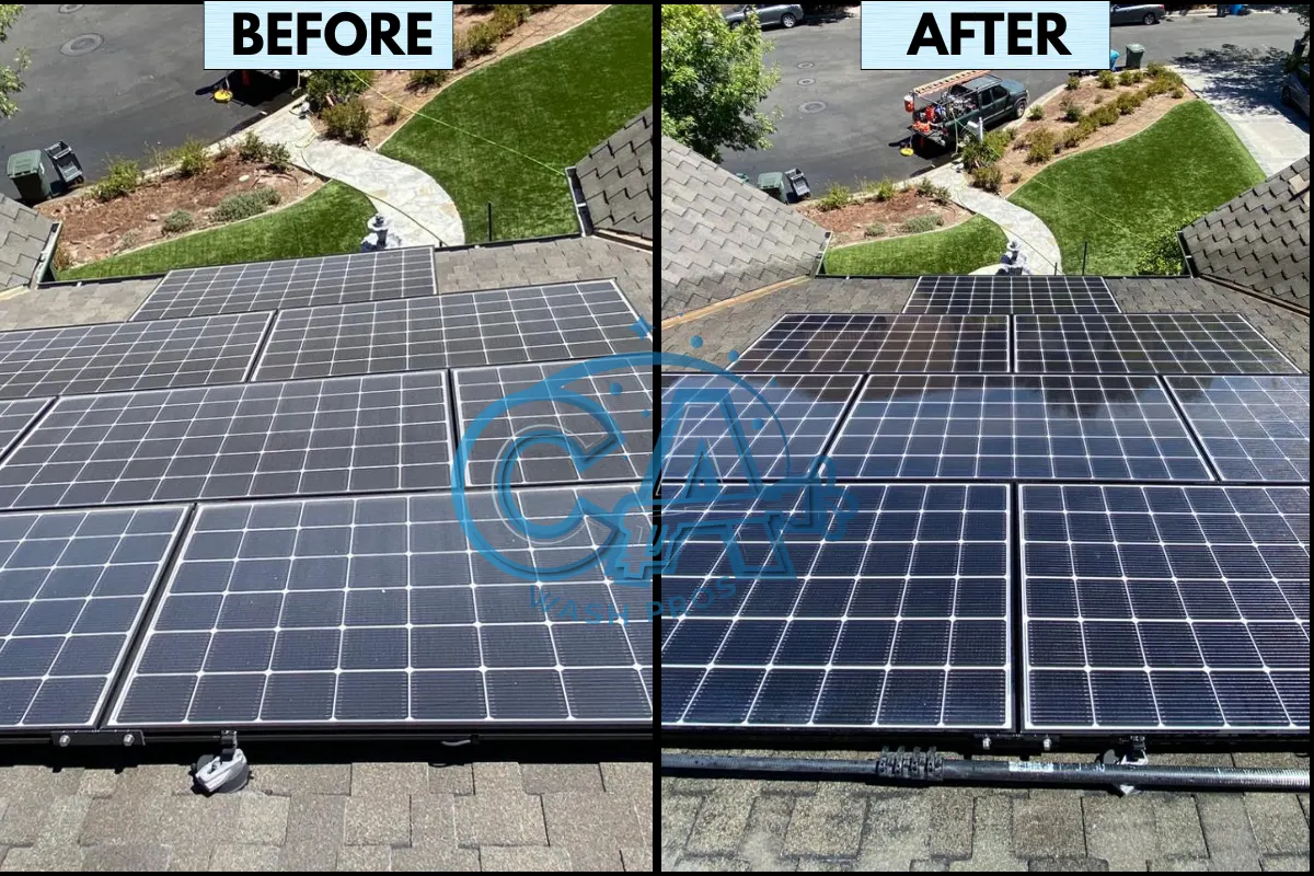Residential solar panel cleaning in San Jose, CA completed by CA Wash Pros.