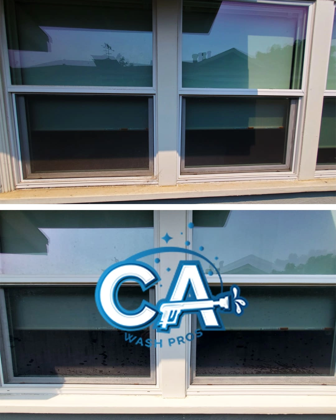 After results of window cleaning service by CA Wash Pros.