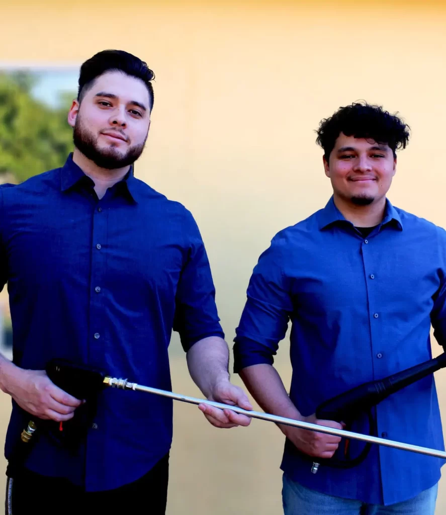 Chris (left), owner of CA Wash Pros, with an expert technician (right).